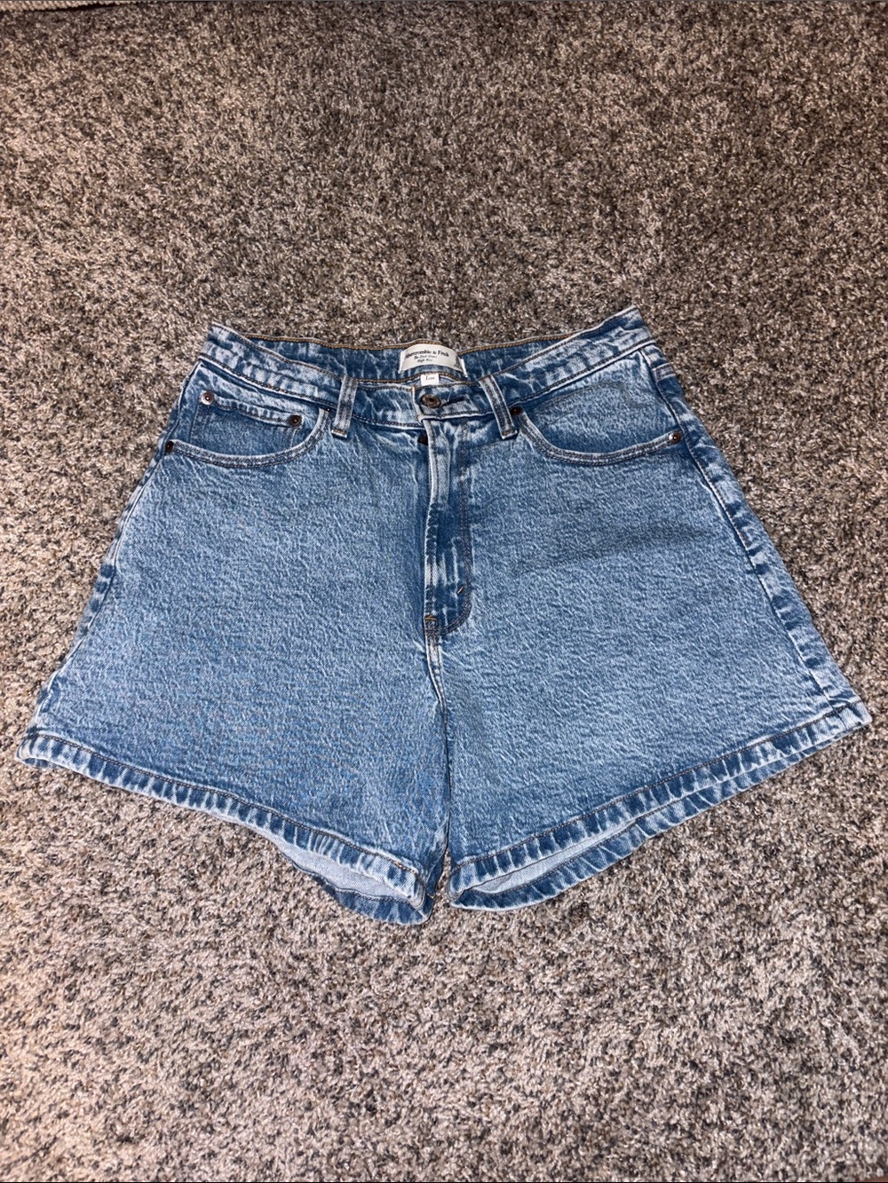 Abercrombie & Fitch Light Blue High-Waist Denim Shorts